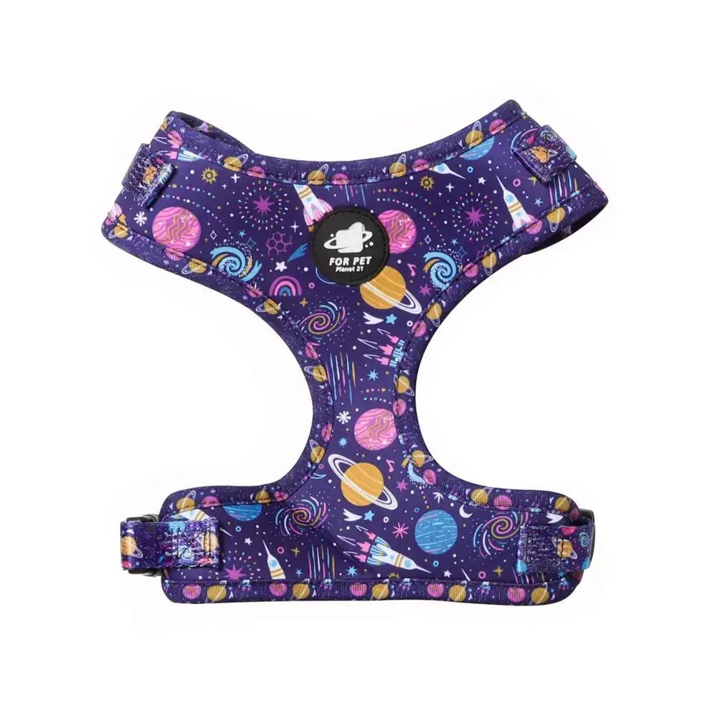 Kit Coleira Peitoral e Acessórios Estampa Universo para cães - PetMimos