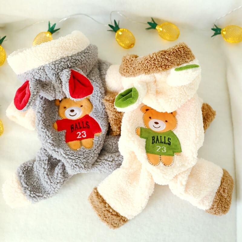 Macacão de Inverno Pet Bordado Urso para cachorro - PetMimos